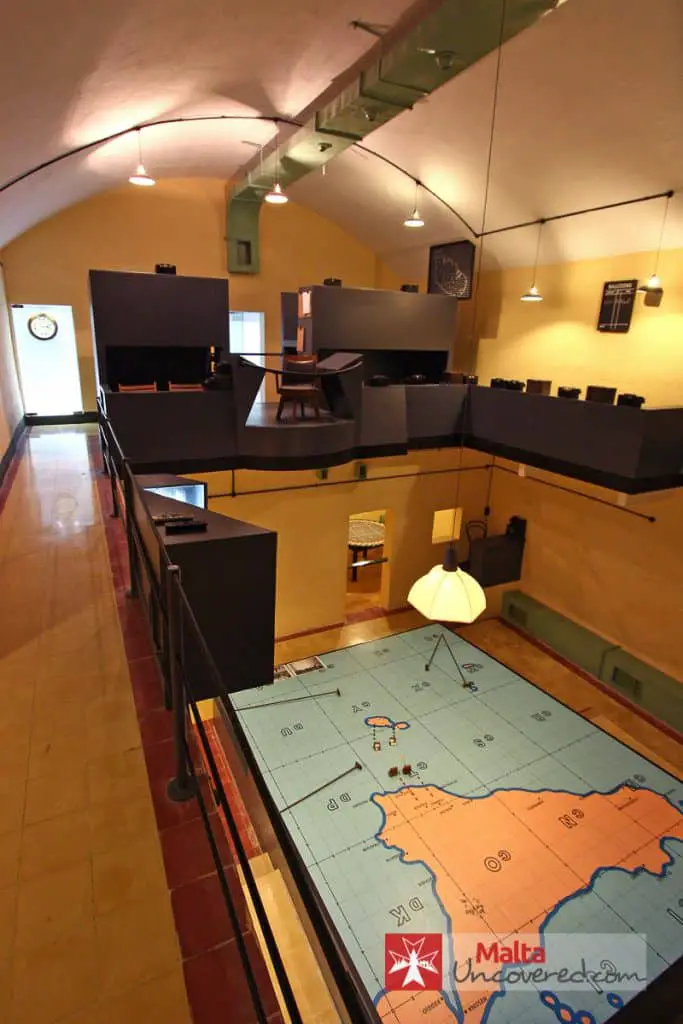 The map room deep inside the Lascaris War Rooms in Valletta.
