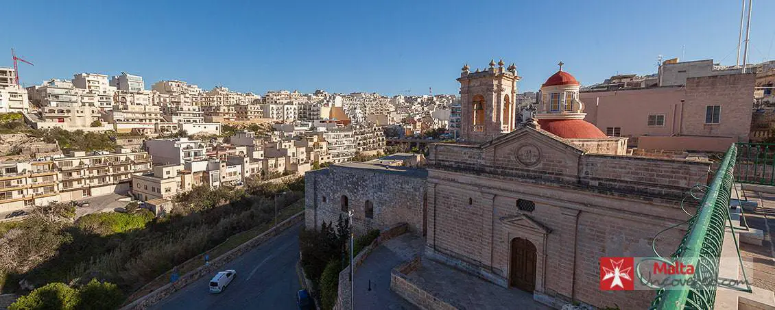 View of Mellieħa from next to the church.