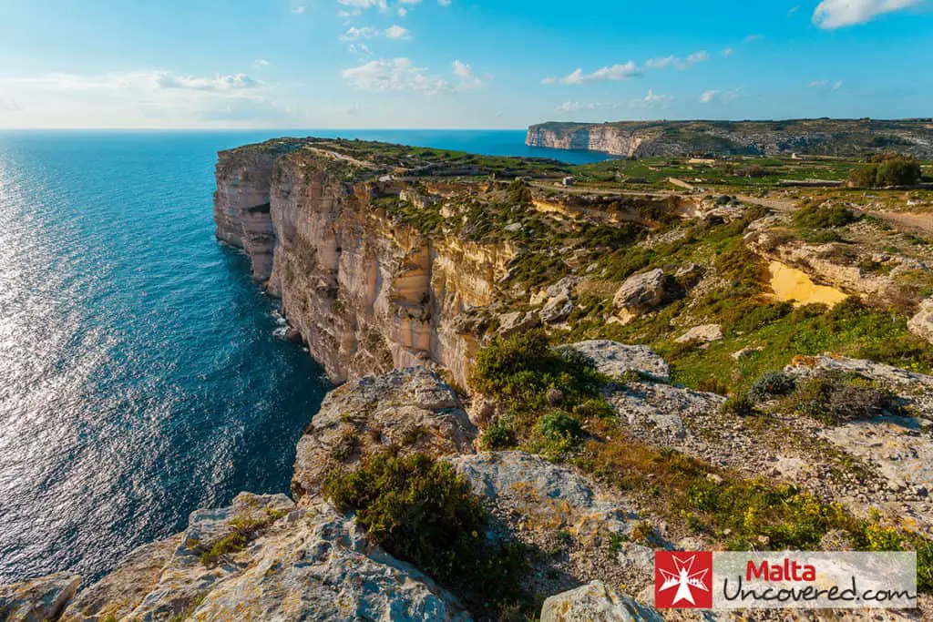 The beautiful tas-Sanap Cliffs in Gozo.